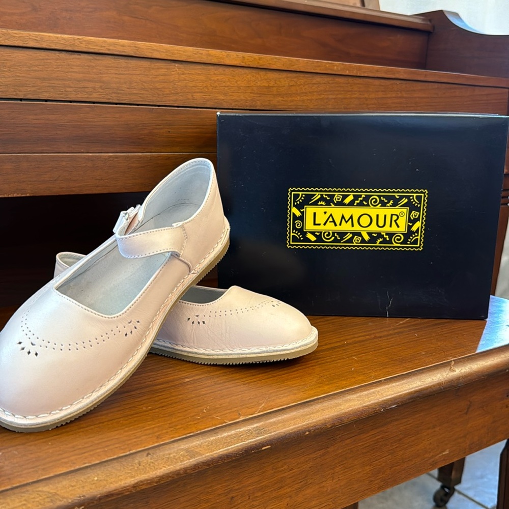 L’amour Children’s Shoes - Pink Mary Jane School Uniform Shoes